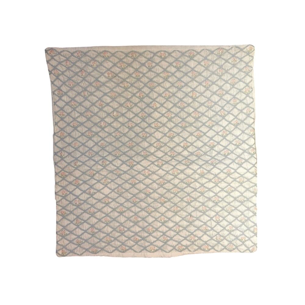 Sferra Bros Baby Pillowcase Decorative Sham 15" x 15" Ruched Floral White